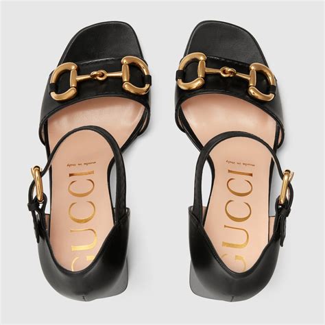 sandalo gucci nero tacco morsetto|Sandali di Gucci da donna .